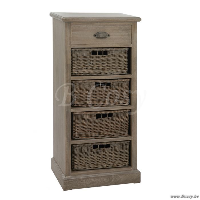 Waarnemen volgens Nauwgezet J-Line Mandenkast Landelijke Kast met 4 rieten manden en 1 lade grey wash  50 Jline 13421 J-line 13421 <span style="font-size: 6pt;">  buffetten-dressoirs-dressoirkasten-buffetkasten-commodes-commodekasten-met-deuren-armoires-avec-portes-cabinets-w  ...