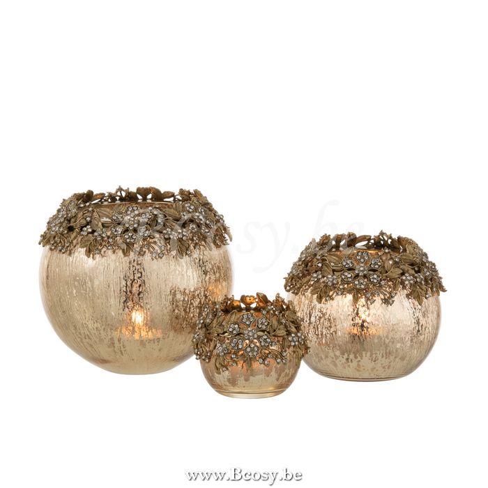 Set Van 6 Gouden Metalen Theelichthouders - 3 Maten (5/6,5/8,5 Cm) | Oosters Design Voor Tafeldecoratie & Sfeerverlichting