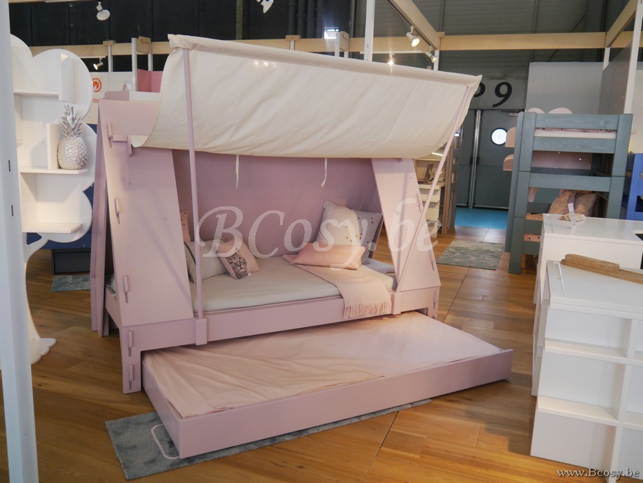 Mathy By Bols Kinderbed Tentbed Met Lattenbodem En Bedschuif 90X200 <span  style="font-size: 6pt;"> Lit enfant tente avec sommier Kids children's  single cabin handcrafted cabin tent beds Zeltbetten Zelte </span> -  Kinderkamers - BCosy.be