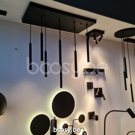 Marckdael pendel Tel-Aviv Marckdael 1408-S8-RECT-LED-NE Contemporal Spots zwart 40x80cm profiel pendel H max 100cm VVD VDV Verlichting van D.