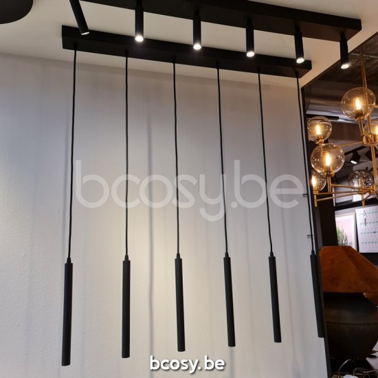 Marckdael pendel Tel-Aviv Marckdael 1408-T6-LED-NE Contemporal Spots zwart 100x9cm profiel pendel H max 100cm VVD VDV Verlichting van Dijck .