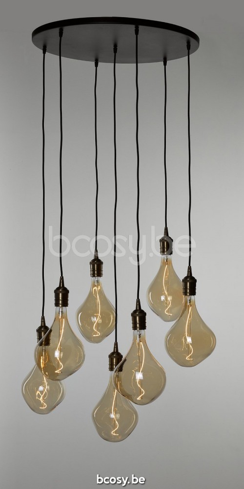 Marckdael pendel Seattle-Seatle Marckdael 1478-PL7-NE-OTT-VORONOI-II Contemporal zwart gepoederlakt pendel H max 300cm VVD VDV Verlichting v.