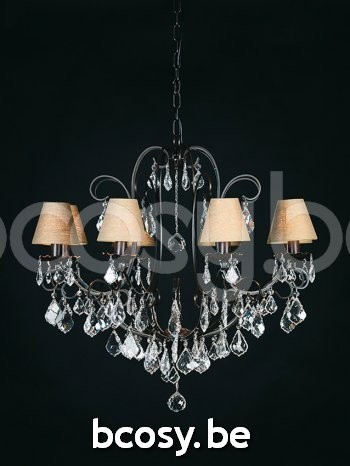 Marckdael luchter Chandeliers-Asti Marckdael 1510-8-ARG ANT + VIOLIN 1510-8-ARG-ANT-VIOLIN 1510-8-ARG-ANTICO-KLEM-13-LINNEN-COLOR Crystal ar.