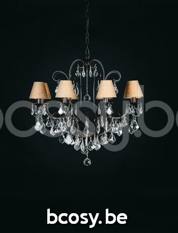 Marckdael luchter Chandeliers-Asti Marckdael 1510-8-RUST + VIOLIN 1510-8-RU-VIOLIN 1510-8-ROEST-MET-VIOOL-KLEM-13-LINNEN-COLOR22 Crystal roe.
