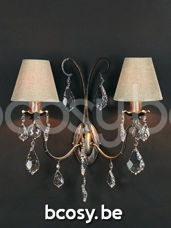 Marckdael wandlamp Chandeliers-Asti Marckdael 1510-A2-ARG ANT + VIOLIN 1510-A2-ARG-ANT-VIOLIN 1510-A2-ARG.ANTICO-MET-VIOOL-KLEM-13-LINNEN-CO.