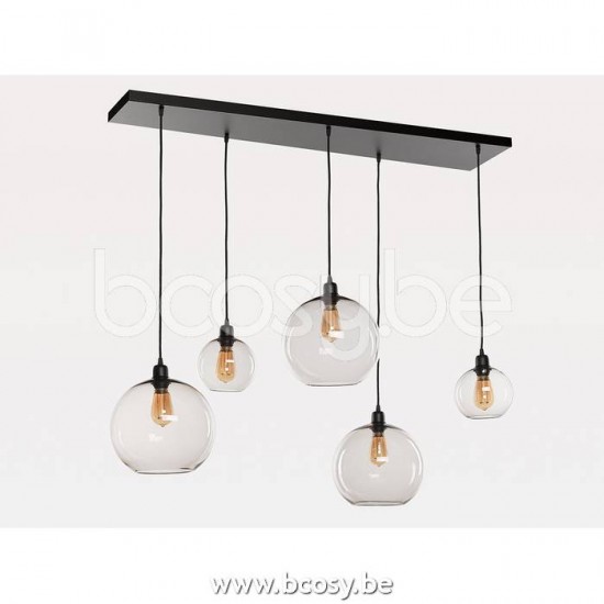 Marckdael pendel Seattle-Seatle Marckdael 1588-PL5-NE-GLOBE-CLEAR-2KL-3GR Contemporal zwart pendel H max 100cm VVD VDV Verlichting van Dijck.