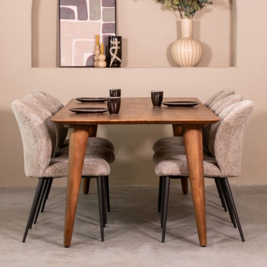 LABEL 51 Eetkamertafel Fly Nature Mangohout 190x100 cm.