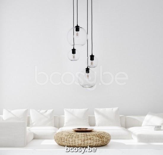 Marckdael pendel Seattle-Seatle Marckdael 2606-PL4-RO-GL-NE 2606-PL4-RO-GL-NE-GLOBE-CLEAR-2KL-2GR 2606-PL4-RO-NE Contemporal zwart pendel H .