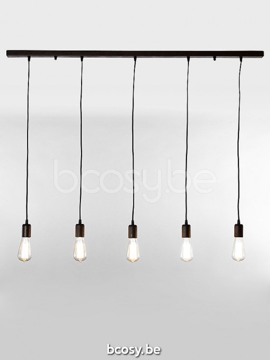 Marckdael pendel Toula Marckdael 3345-T5-RU Vintage roest marron kastanjebruin 120x5cm profiel pendel H min 10 max 85cm VVD VDV Verlichting .