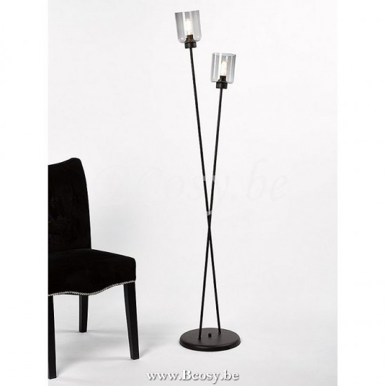 Marckdael vloerlamp New-York Marckdael 3402-LG2-RU-CYL-FUME-KL Floorlamps roest marron kastanjebruin vloerlamp H 160cm VVD VDV Verlichting v.