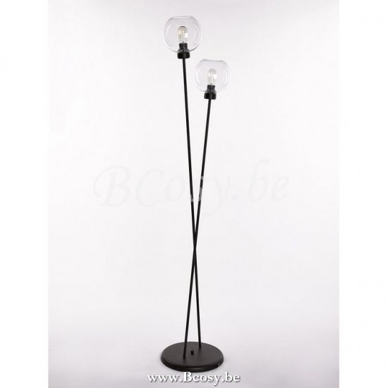 Marckdael vloerlamp New-York Marckdael 3402-LG2-RU-GLOBE-CLEAR-KL Floorlamps roest marron kastanjebruin vloerlamp H 160cm VVD VDV Verlichtin.