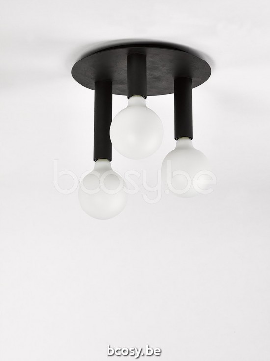 Marckdael Plafondlamp Tubo Marckdael 3463-PL3-RU Vintage roest marron kastanjebruin Plafondlamp H 23cm VVD VDV Verlichting van Dijck Dyck Ma.