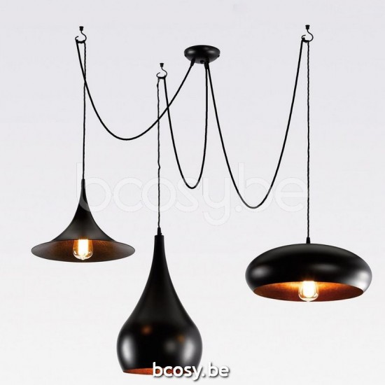 Marckdael pendel Madison Marckdael 9031-1SA-SB-SC-BG Contemporal zwart pendel H max 120cm VVD VDV Verlichting van Dijck Dyck Markdaal.