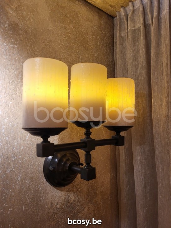 Authentage Bellefeu chandelier wall - 3 candles wax Bronze BCH003W37.