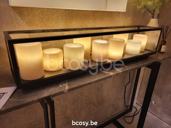 Authentage Bellefeu vitrine table long 100 cm - 9 candles wax Bronze BVT009D10.