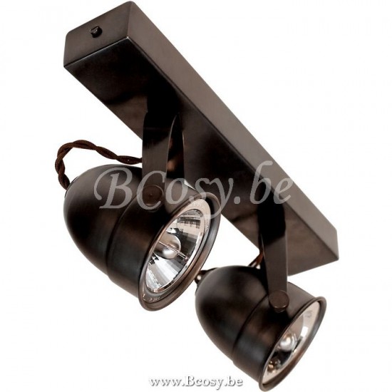 Feluce FEL-042-24 Feluce Dubbele plafondlamp landelijk 2 spots brons, nikkel, chroom.