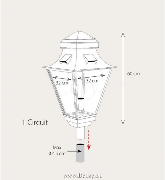 Authentage GRA001TM5 Authentage GRACIEUZE Bollard Post light E27 Bronze Authentage Outdoor Garden Lampposts Lichting.