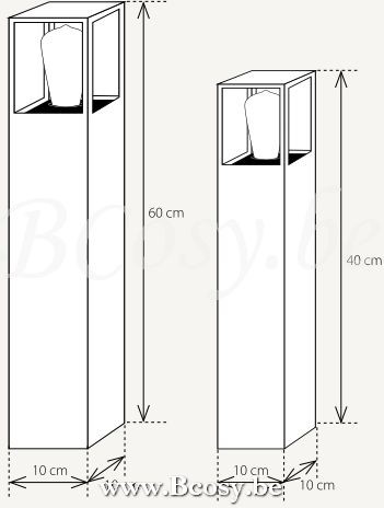 Authentage VIT001P40 Authentage VITRINE Lampadaire balise extérieure E27 Bronze Authentage Armatures Luminaires D'extérieur.