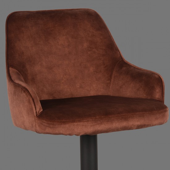 1 barkruk fender 40x42x92 113cm rust velours detail