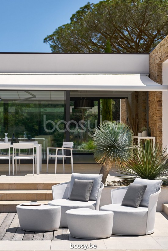 Diphano Cielo poufs de jardin extérieur Aluminium blanc.