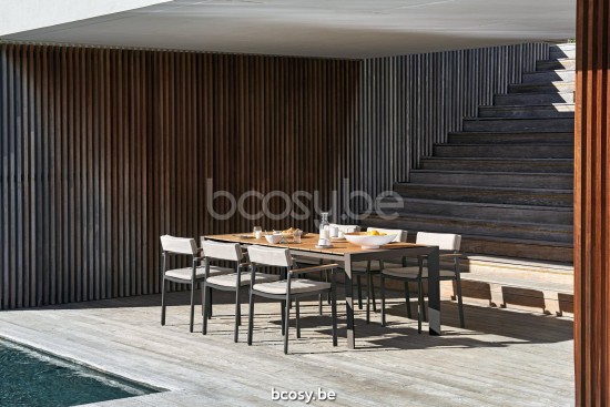 Diphano Alexa tables de jardin extensibles allongables 220-280x96 Aluminium Lava.