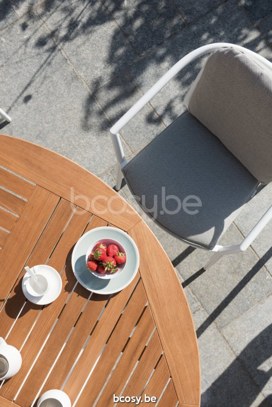 Diphano Alexa ronde tuintafels 148xR Aluminium Wit.