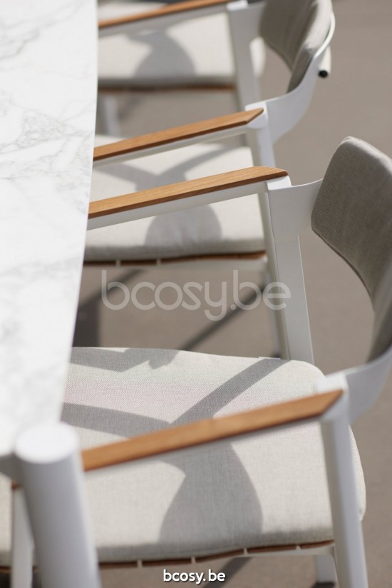 Diphano Icon tuintafels 226x104 Aluminium Wit.