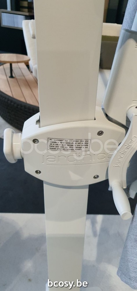 Jardinico ANTEGO 200x300 Rectangular Cantilever Parasol Pole White Canopy Latte Sunbrella.