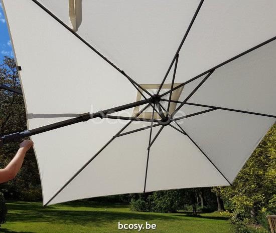 Jardinico ANTEGO 200x300 Parasol Ombrelle À Mât Libre Parasol Décentré Suspendu Deporté Pendant Flottant Rectangulaire 2x3 Mât Aluminium Thermolaqué En Anthracite| Toile-tissu Natural Classic-Acryl so.