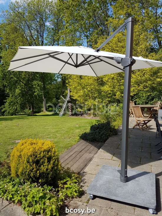  Jardinico ANTEGO 200x300 Rechteckiger Freiarmsonnenschirm Freiarmschirm 2x3 Sonnenschirmmast Anthrazit Pulverbeschichtetes Aluminium| Sonnenschirmbespannung-bezug-tuch-stoff Natural Classic-Acryl sol.