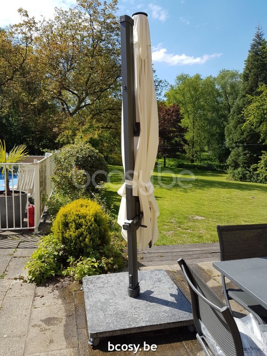 Jardinico ANTEGO 200x300 Rectangular Cantilever Parasol Pole Black Canopy Natural Classic-Acryl solids.