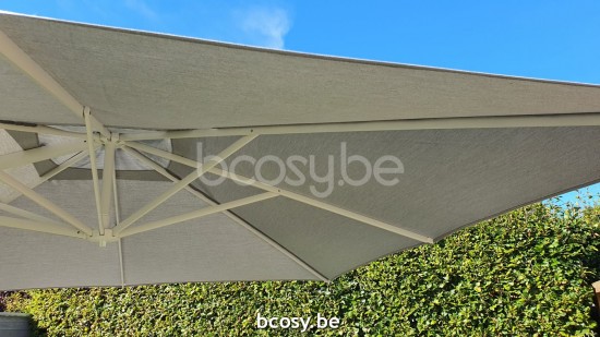  Jardinico ANTEGO 300x300 Quadratischer Freiarmsonnenschirm Freiarmschirm 3x3 Sonnenschirmmast Weiß Matt Pulverbeschichtetes Aluminium| Sonnenschirmbespannung-bezug-tuch-stoff Gris Nature Classic-Acry.