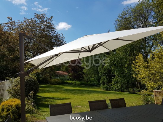 Jardinico ANTEGO 300x300 Parasol Deporté Mât Antracite Toile Natural Classic-Acryl solids.