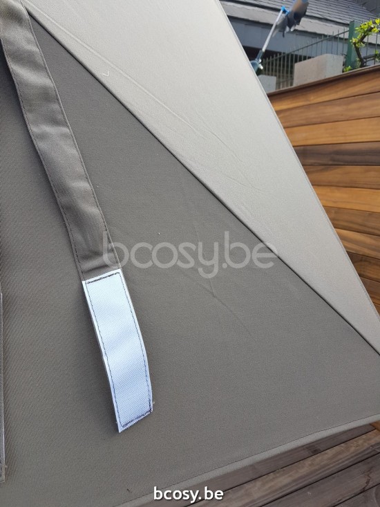 Jardinico ANTEGO 300x300 Square Sidepost Cantilever Free Pole Mast Floating Parasol 3x3 Pole Mast Post Anthracite Powder Coated Aluminium| Canopy-fabrics Gris Nature Classic-Acryl solids.