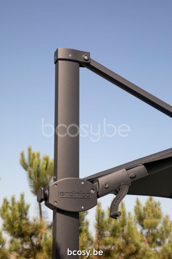 Jardinico ANTEGO 300x300 Square Cantilever Parasol Pole Black Canopy Taupe Classic-Acryl solids.