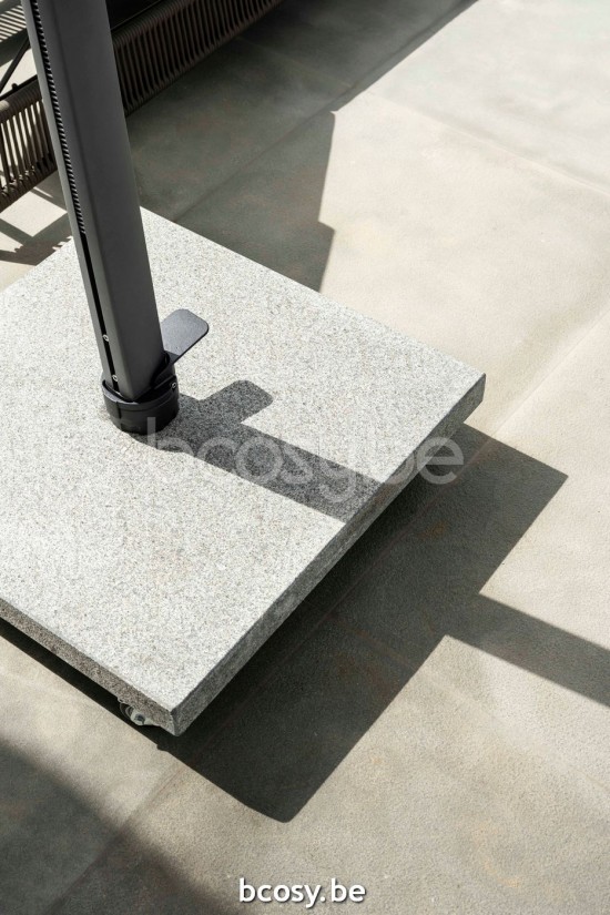 Jardinico AZORE 300x300 Square Sidepost Cantilever Free Pole Mast Floating Parasol 3x3 Pole Mast Post Anthracite Powder Coated Aluminium| Canopy-fabrics Night Solution dyed acrylic.