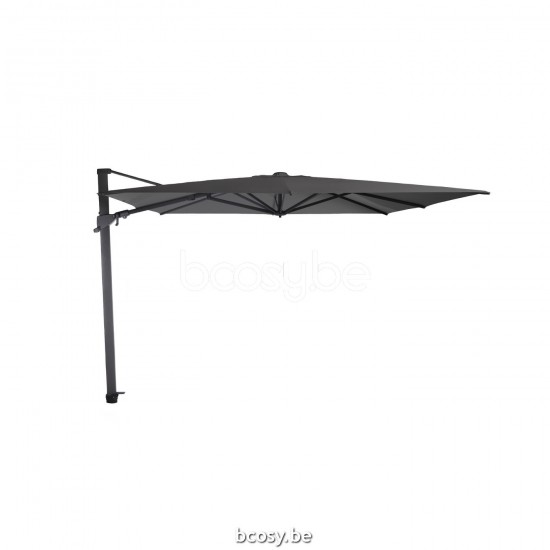 Jardinico AZORE 300x300 Vierkante Vrijhangende Parasol 3x3 Mast Antraciet-charcoal Doek Night Solution dyed acrylic.