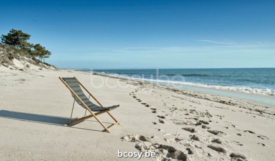 Jardinico BYBLOS Strandstuhl Teakholz - Anthrazit Textil.