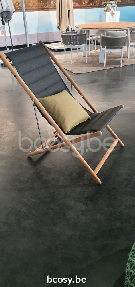  Jardinico BYBLOS Strandstuhl-strandkorb Teakholz - Anthrazit Textil.