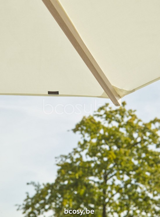 Jardinico CUBA 300x300 Square Central Pole Centerpost Parasol Umbrella 3x3 Pole Mast Post Eucalyptus Wood| Canopy-fabrics Natural Classic-Acryl solids.