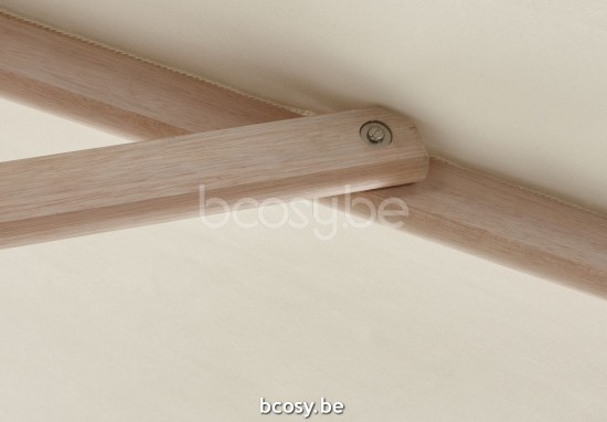 Jardinico CUBA 350XR Parasol À Mât Central Mât Eucalyptus Toile Natural Classic-Acryl solids.