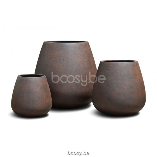Jardinico CUMINO Round Flower And Plant Pot Cumino Conico set 3 Ruggine.