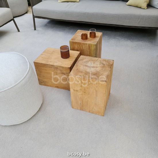 Jardinico DUNCAN Bloc De Bois Carré 30x30x40H Teak.