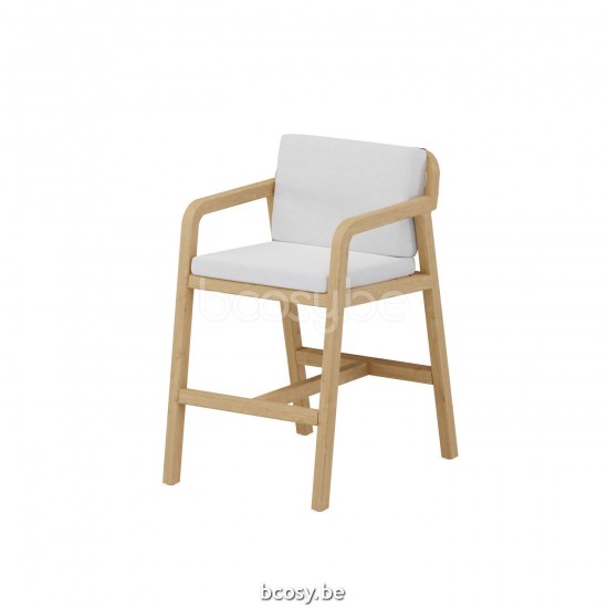 Jardinico FLEXX Halfhoge Barstoel Teak - Antraciet Band Marble.