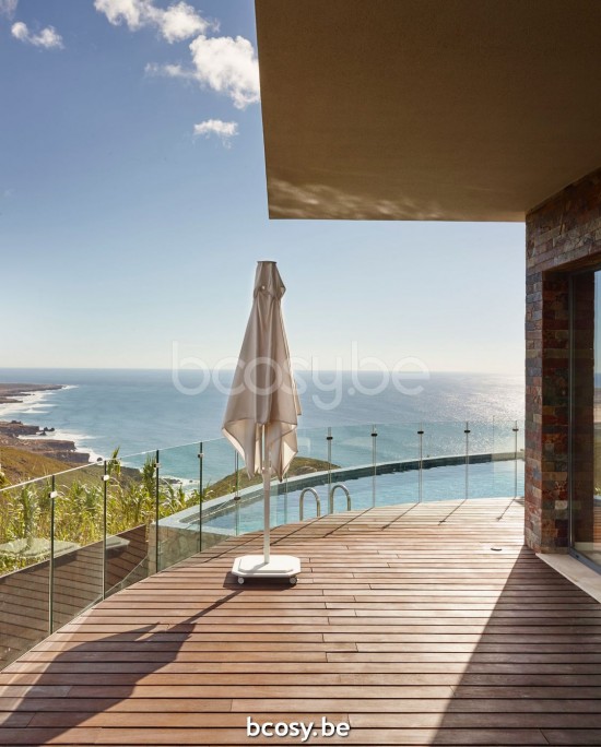 Jardinico JCP102 230x230 Parasol À Mât Central Mât Blanc Toile Pearl Sunbrella Plus Marine.