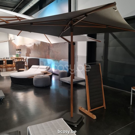 Jardinico JCP102 230x230 Square Centerpost Parasol Pole Alu Teak Canopy Umber Sunbrella Plus Marine.