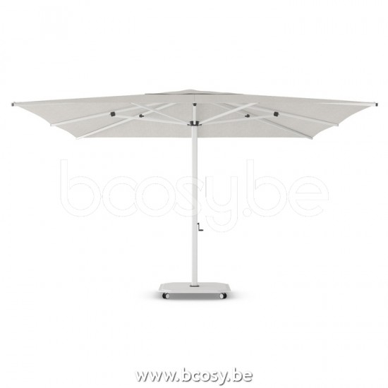 Jardinico JCP201 400x400 Quadratischer Ampelschirm Weisser Mast Stoff Cotton Sunbrella Plus Marine.