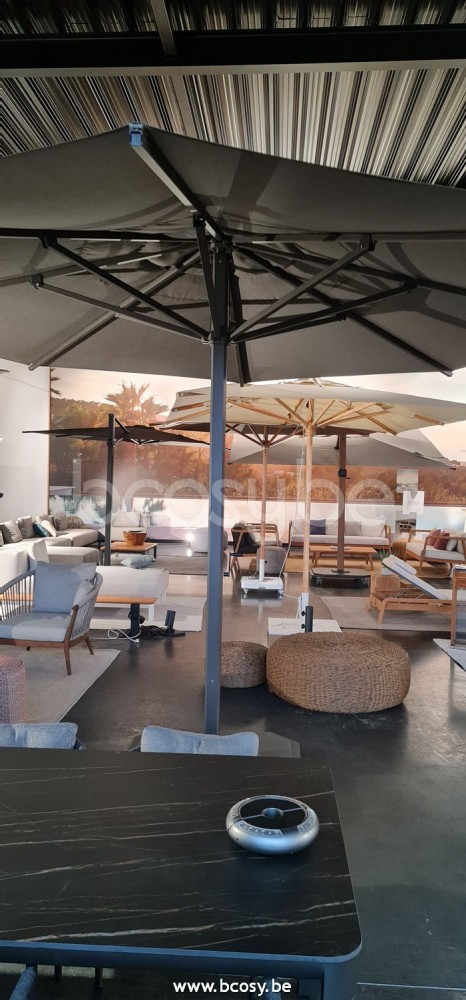 Jardinico JCP201 400x400 Square Centerpost Parasol Pole Charcoal Canopy Onyx Sunbrella Plus Marine.