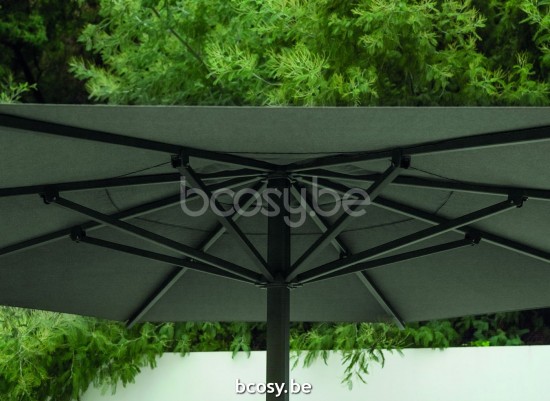 Jardinico JCP203 Ø450 Runder Ampelschirm Anthrazit Mast Stoff Onyx Sunbrella Plus Marine.