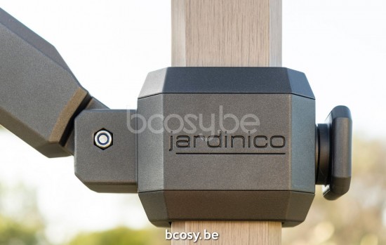 Jardinico JCP303 Ø350 Round Cantilever Parasol Pole Cappuccino Canopy Pearl Sunbrella Plus Marine.